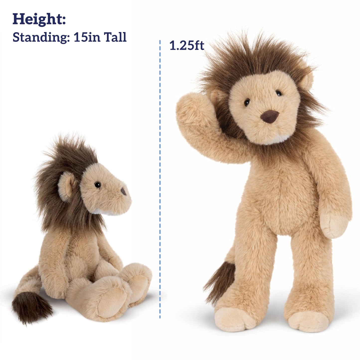 Vermont Teddy Bear Plush Cute Stuffed Animal – Soft Small Lion Plush Teddy Bear Toy for Kids, Girls, Boys & Baby Gifts – Designed in USA, Eco-Friendly Stitch Stuffed Animal with Bear Hospital Care