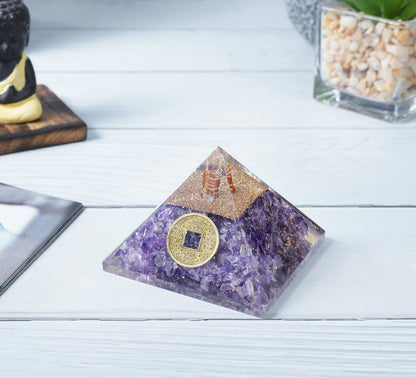 55mm orgone pyramid Amethyst protection crystals reiki supplies