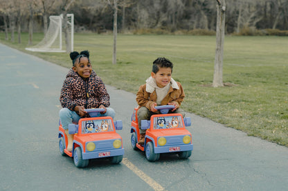 Bluey 6V Ride On Car for Toddlers - Interactive Electric Car for Kids with Sound Effects & Music, Riding Toy for Boys & Girls, Includes 6V Rechargeable Battery & Charger