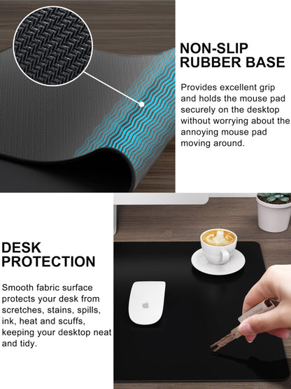 Wireless Charging Mouse Pad with Foldable Phone Holder, 31.5" x 15.8" XXL Large Desk Pad, Gaming Mousepad with Ultra-Smooth Surface, Non-Slip Base, Black Waterproof Desk Mat, with 20W PD Charging Kit