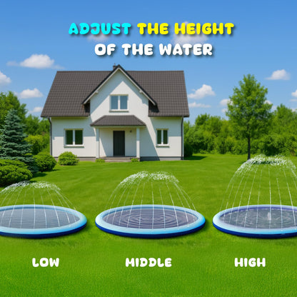 COMMOUDS Splash Pad for Kids and Dogs, Non-Slip Sprinkler Pad Thicken Pool Summer Outdoor Water Toys, Backyard Fountain Play Mat for Baby Toddlers Boys Girls Pet(67Inch)
