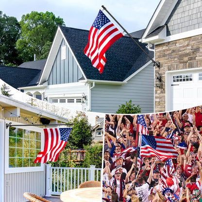 6 FT Flag Poles Kit for House with 2-Position Flagpole Bracket & 360° Rotating Flag Rings, 1 Inch Stainless Steel Spinning Flag Pole, Porch Wall Mounting Metal Flag Pole for 3x5 4x6 Flag (6 FT, Black)