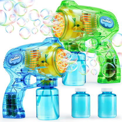JOYIN 2 Bubble Guns Blaster Kit with 2 Solution for Kids, Automatic Bubble Maker Blower Machine for Party Favors, Birthday, Outdoor & Indoor Activity, Summer Toy