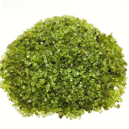 YOUNAIERZX 1LB Natural Peridot Crystal Chips Bulk Crushed Stones for DIY Crafts Healing Crystals Small Crystals Peridot Stone