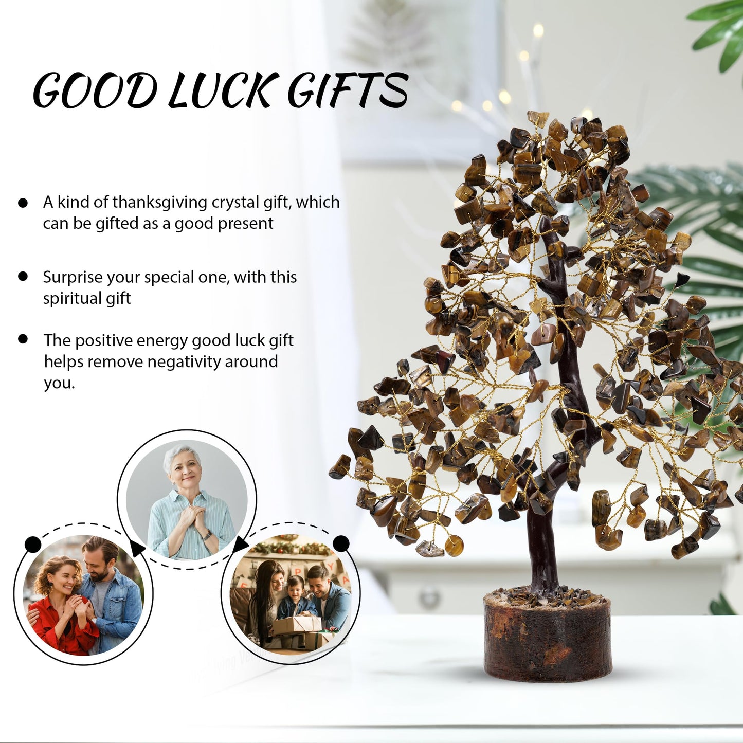 Tigers Eye Crystal, Feng Shui Decor, Crystal Money Tree, Office Decor, Good Luck Prosperity Fortune, Feng Shui Money Tree, Home Decor, House Warming Gift, Meditation Bonsai, Energy Crystals And Stones