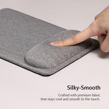 SenseAGE Compact Ergonomic Mouse Pad with Wrist Rest Support, Pain Relief, Non-Slip Base, Optimized Tracking Surface, Lightweight & Portable, Ideal for Office, Home & Travel, 8.9 x 6.1 in (Grey)