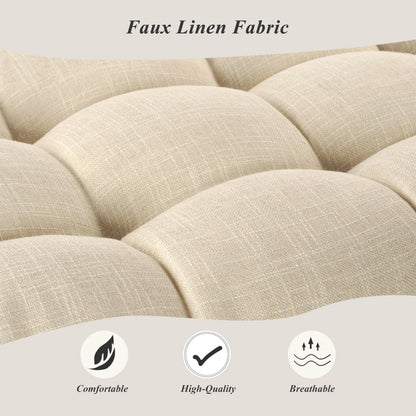 FlyGulls Bench Cushion for Indoor Furniture 48x19 inch Rectangle Bench Seat Cushion for Bay Window Entryway Bench Thick Textured Chair Cushion with Non-Slip Backing 1 Pack, Beige