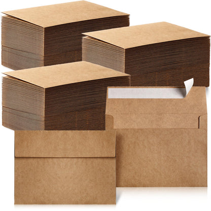 Fainne 800 Pack Brown Envelopes Bulk, Kraft Envelopes for Invitation, 120 GSM Gift Card for Office, Gift, Party, Baby Shower, Wedding (A4,4.25 x 6.25")