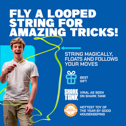 ZipString Original - As Seen on Shark Tank - Classic Rope Launcher Toy, Perfect for Kids & Adults - Fly a String Loop in The Air for Endless Tricks & Fun, Wonderment Awaits, Rock'it Red
