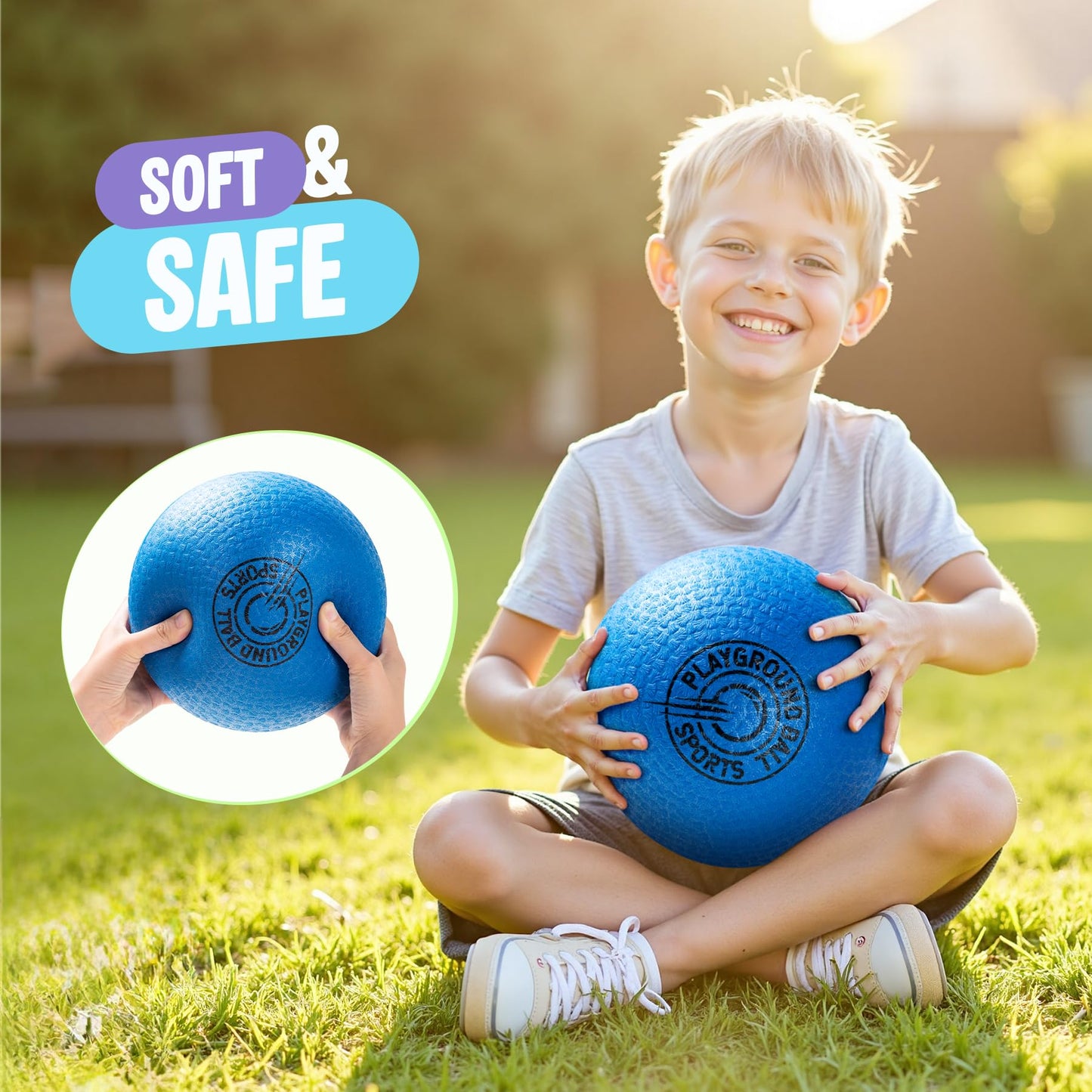 EVERICH TOY Playground Balls Kickball, 6 or 12 Pack 8.5" Soft Dodgeballs Bouncy Rubber Kick Balls for Kids Adults Outdoor Indoor, 4 Square Ball School Yard Games for Boys Girls 3-5 5-8 8-12 with Pump