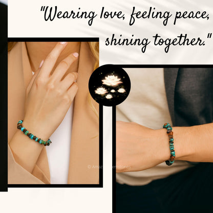 Amazing Gemstone Chips Bracelet (Chrysocolla)