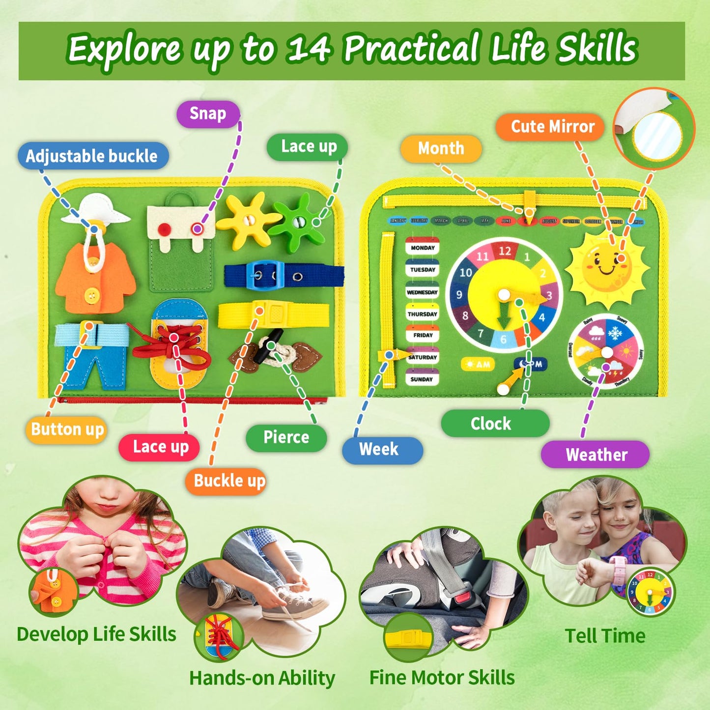 Letoya Toddler Busy Board, Farm Busy Book Montessori Toys for Toddlers, Sensory Board Learning Toy Educational Activity Books Birthday for Girls Boys, Travel Toys for Airplane Car