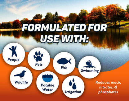 Crystal Blue Natural Pond Cleaner - Muck and Sludge Remover, Safe for Koi - 1 Gallon