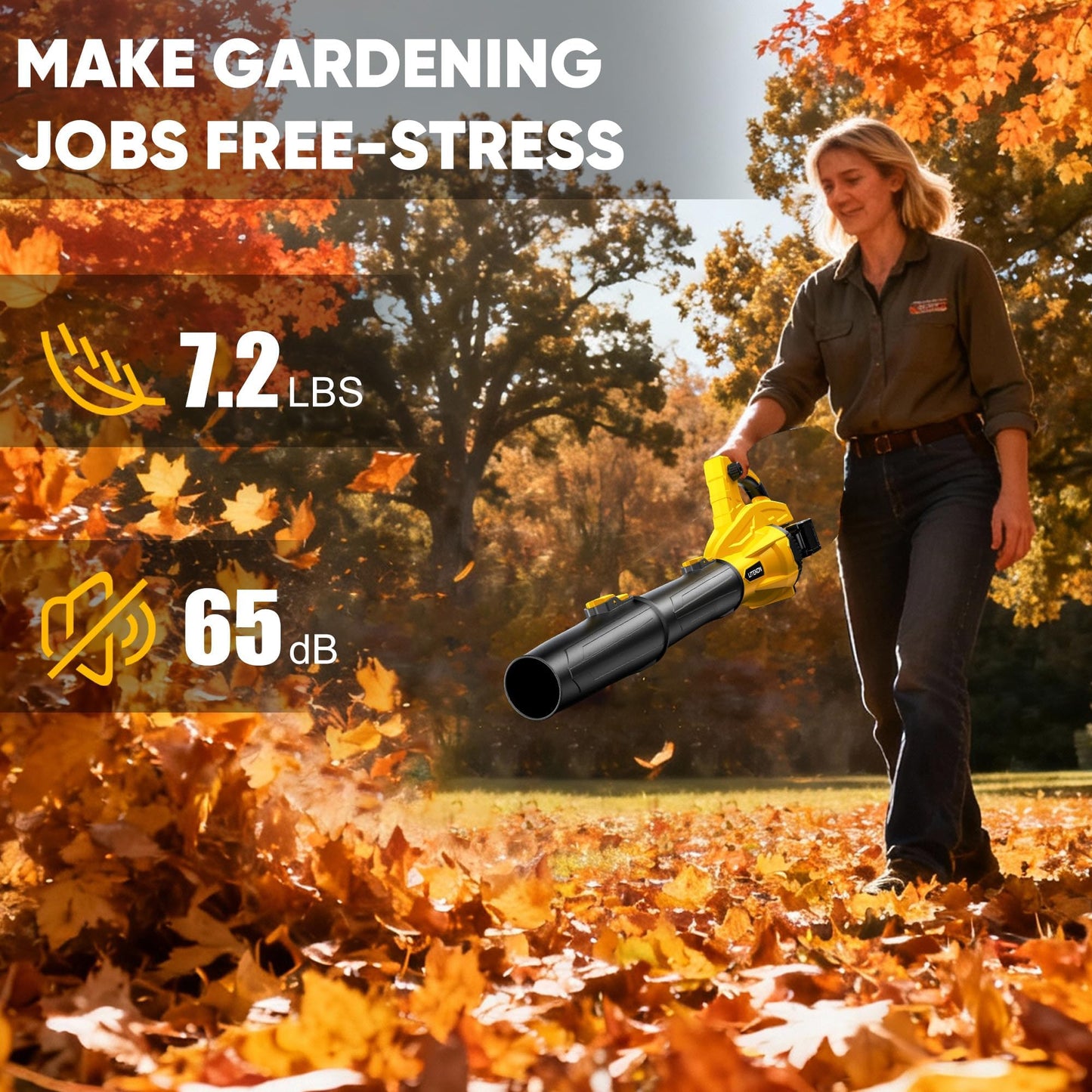 LITEKON Leaf Blower Cordless, Brushless 700CFM & 13 Speed Modes, Electric Cordless Leaf Blowers with 2 x 5.0Ah Batteries and Charger, 21V Powerful Blowers for Lawn Care, Blowing Leaves, Dust, Snow