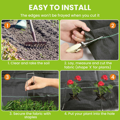 6x300FT Weed Barrier Landscape Fabric Heavy Duty, 3.2oz Woven Geotextile Fabric, Ground Cover Weed Block Gardening Mat, Weed Control Garden Cloth for Driveway,Road,French Drain,Vegetable Patch