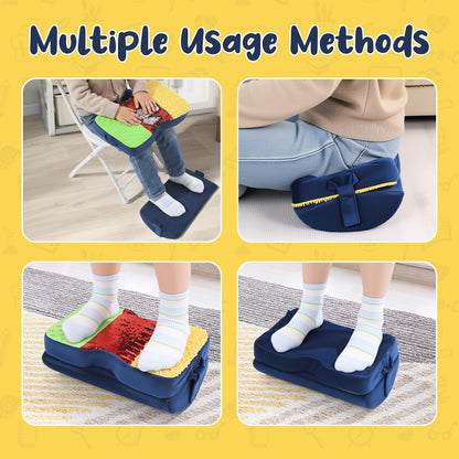 BALAPET Adjustable Height Wiggle Wobble Chair Feet, Egg Crate Foam Sensory Foot Cushion with Sequin Flip Fabric, Quietly Facilitates Movement to Help Improve Concentration in The Classroom,or at Home