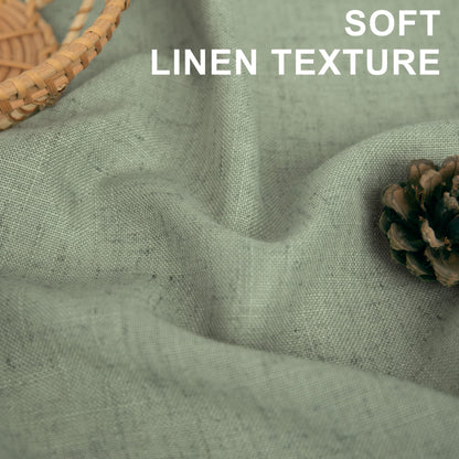 DANCURTON Sage Green Valance for Windows Kitchen Living Room Valance Rod Pocket Boho Farmhouse Country Rustic Bathroom Small Window Treatment Semi Sheer Linen Curtain Valances for Bedroom Light Sage
