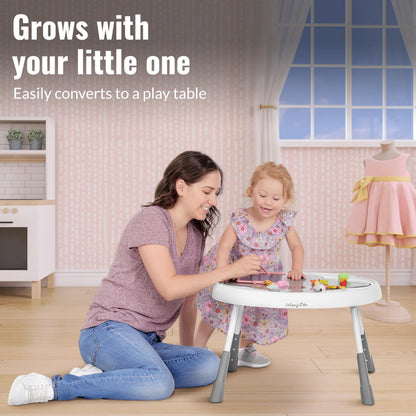 Dream On Me Curio Sit N Seek Baby Activity Center in Lime, 2 in 1 Activity Center and Play Table with 3 Detachable Toys and Music, 3 Level Height Adjustable Positions Activity Center for Baby