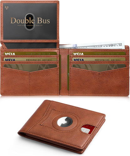 Wallet for Men Slim RFID Blocking Bifold,Minimalist Wallet Small Compact Front Pocket Credit Card Holder,Thin Mens Leather Wallets Smart Security With 2 ID Windows 1 Cash,Birthday Gifts for Men