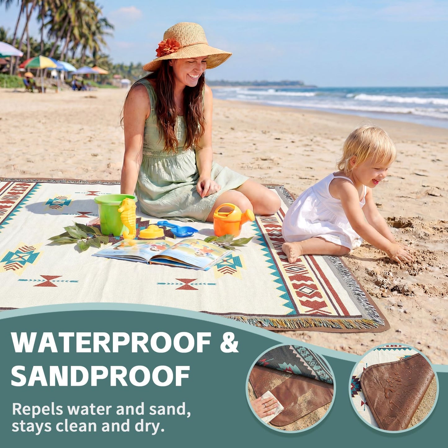 2 in 1 Extra Large Camping Blanket Outdoor Picnic Yoga Mat Lightweight Car Essential Roadtrip Gadget Rv Accessories Glamping Tent Gear Must Haves Hiking Stuff Backpacking Necessities Women Beach Gift