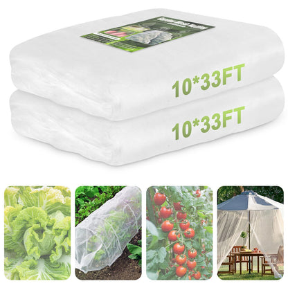 RIFNY Garden Netting, 2 Pack 10x33Ft Ultra Fine Mesh Netting Pest Barrier Protection Bird Mosquito Net Plants Cover for Vegetables Fruits Flowers Crops Greenhouse Row Cover Raised Bed Patio