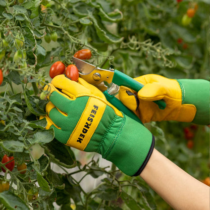 FEISHDEK Kids Genuine Leather Work Gloves for Age 2-5, Kids Gardening Work Gloves, Touch Screen, Perfect for Gardening