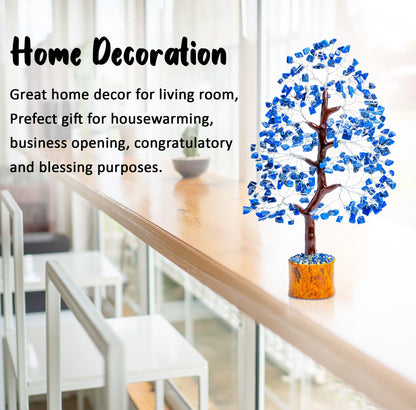 Crocon® Lapis Lazuli Crystal Tree of Life Birthday Gifts for Men, Dad, Friends Healing Crystals Spiritual Blue Shelf Crystal Decor Feng Shui Table Decor Gift for Men Housewarming Home Decor Gift