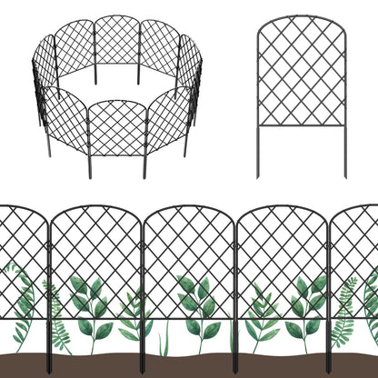 OUSHENG 25 Pack Decorative Garden Fence, Total 27ft(L) x 24in(H) Animal Barrier Border, Rustproof Metal Wire Section Edging Fencing Panel for Outdoor Patio Garden Yard, Arched