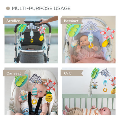 Taf Toys Tropical Arch Adjustable Infant Car Seat & Stroller Toy for Infant & Toddlers, Stroller Arch, Baby Crib Toys Clips on Prams/Car Seats/Bouncers Encourages Motor Skills & Sound Exploration