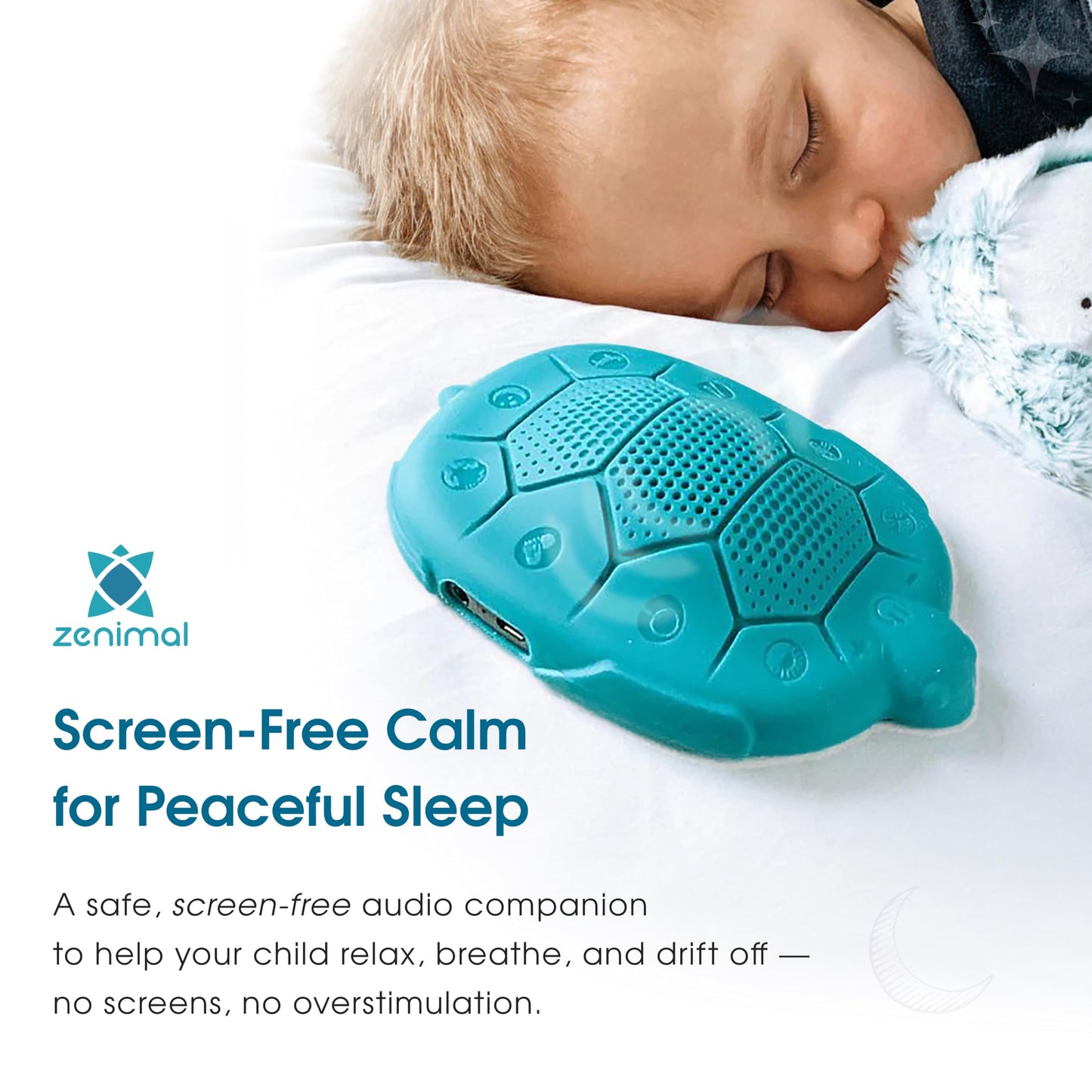 Zenimal Kids Sleep Aid - Screen-Free Sound Machine for Kids with Voice-Guided Audio Journeys, Calming Audio for Sleep, Peaceful Sleep Sounds to Build Healthy Independent Sleep Routines