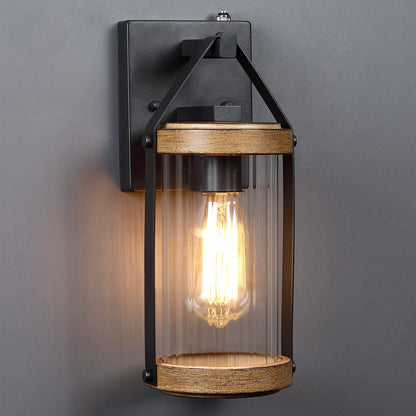 LONEDRUID 2 Pack Dusk to Dawn Outdoor Wall Light Fixtures Photocell Sensor Exterior Lantern Sconce Lighting Waterproof Outside Wall Mount Lamp for House Patio Garage Entryway Doorway