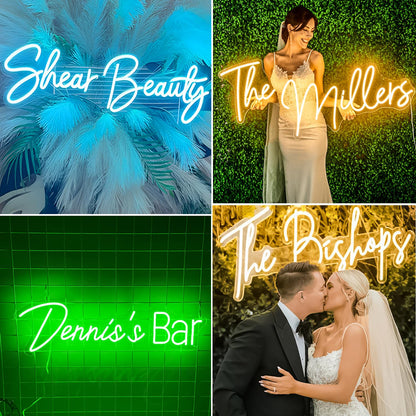 CIONAOR Custom Neon Sign, Custom LED Neon Sign Customizable for Wedding Bar Salon Beauty Business Light Up Name Sign, Personalized Neon Light Suitable for Events Birthday Gifts Decorations