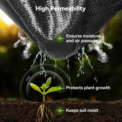 iropro 4ftx300ft Weed Barrier Fabric Landscape Fabric 3.2oz Heavy Duty, Woven Weed Control Cloth, Landscaping Fabric for Underlayment, Gardening Ground, Commercial Driveway Weed Block Cover Mat