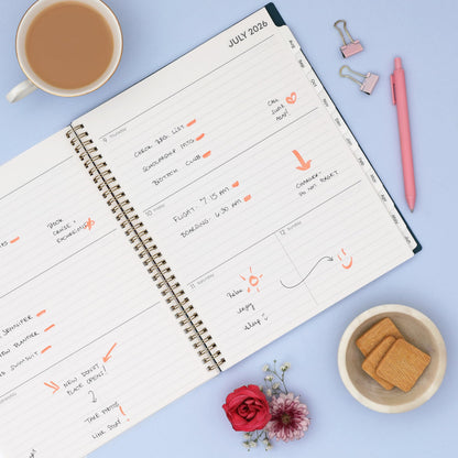 Blue Sky 2026-2027 Weekly and Monthly Academic Year Planner Calendar, July 2026 - June 2027, 8.5" x 11", Flexible Cover, Wirebound, Storage Pocket, Laminated Tabs, Greta