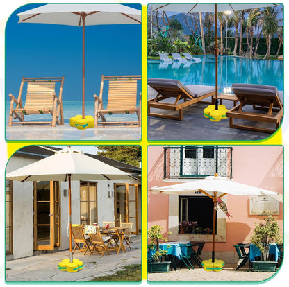 Lawn Social Umbrella Base Weight Bag, Round Heavy Duty Sand Bags for Cantilever Patio Umbrella, Universal Fit for Any Offset Design, Stabilize and Secure Umbrella (Yellow)