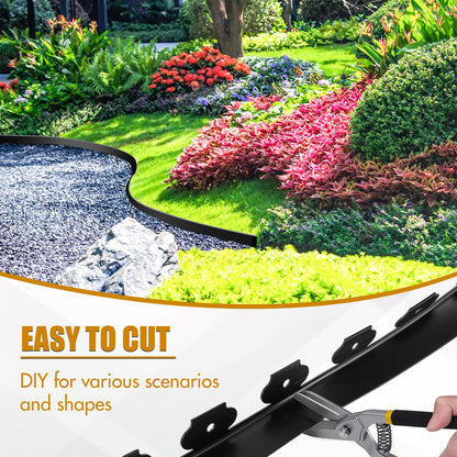 Landscape Edging 2 Inch 100FT, Garden Edging for Landscaping with 150 Pcs Anchoring Spikes & 5 Connectors, Flexible Garden Border Edging for Landscaping, Yard Lawn, Flower Beds