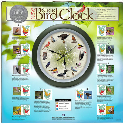 Mark Feldstein, Limited Edition 20th Anniversary Singing Bird Clock, 13 Inch