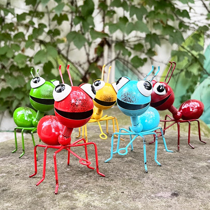 Cruis Cuka Metal Yard Art Cute Ant 5 Pcs Garden Decor for Outside Lawn Ornaments Porch Backyard Wall Sculpture Fence Decorations
