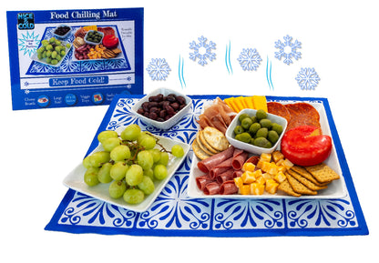 Reusable Freezable Ice Mat for Keeping Food Trays, Cheese Boards, Deli Meat, Veggie Plates, & Sushi Fresh and Cold – Charcuterie Chilling Mat – Perfect for Picnics & Parties!