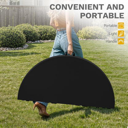DWVO 48 Inch Folding Table for Outdoor/Indoor, Round Folding Table w/Sturdy Metal Frame, Lightweight Yet Thick Table Top Ideal for Patio Backyard Dining Room Events, Black