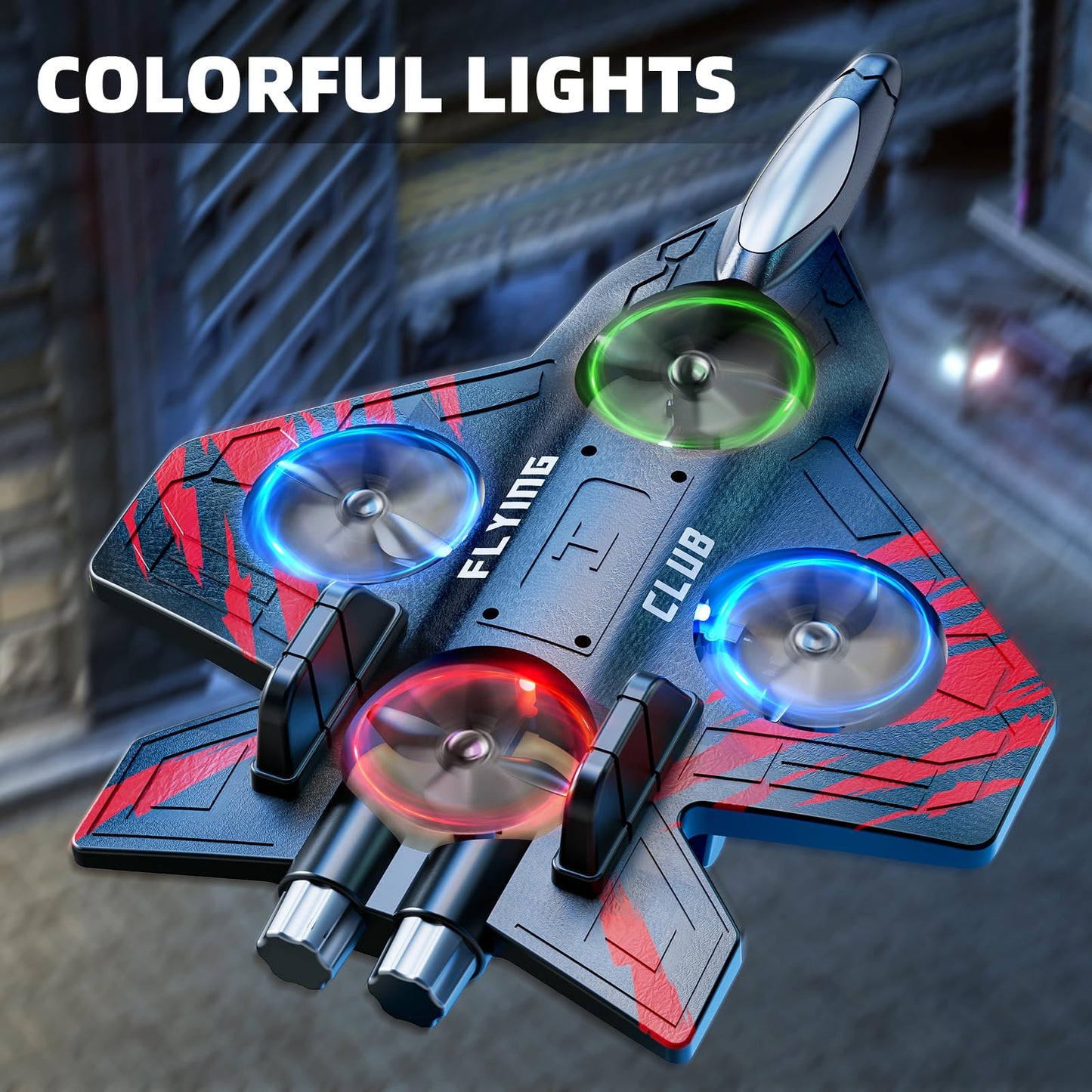 MSKOLER Foam Remote Control Airplane for Kids 8-12, RC Plane with Colorful Lights, RC Airplanes with 360°Flip and Stunt Roll, Airplane Toy RC Helicopter Gift for Boys Girls 8 9 10 11 12 and Adults