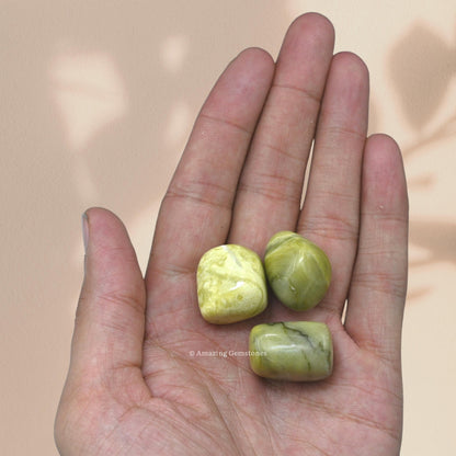 Amazing Gemstone Serpentine Crystals and Healing Stones Tumbled - 1000+ Carats Serpentine Stone, Natural Healing Stones for Energy Balance, Stress Relief - Premium Polished Gems Rocks for Meditation