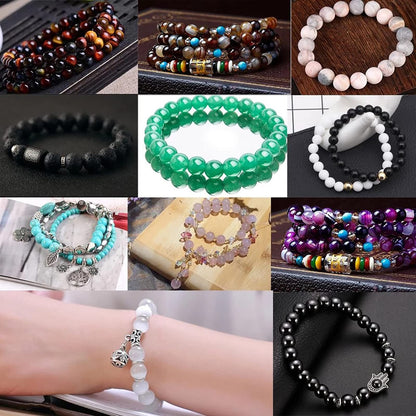 90PCS 8mm Natural Snowflake Obsidian Beads Round Loose Stone Energy Healing Gemstone Beads for Jewelry Making DIY Bracelet Necklace for Jewelry Making 32" 2 Strands