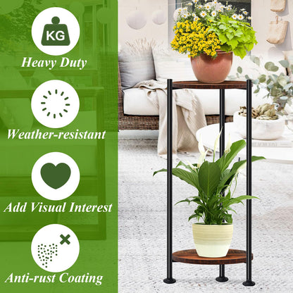 Lilybud--lily Plant Stand Indoor Outdoor, 30'' Tall Plant Stands for Indoor Plants, Heavy Duty Indoor Plant Shelf, 2 Tier Flower Stand for Living Room, Balcony, Deck