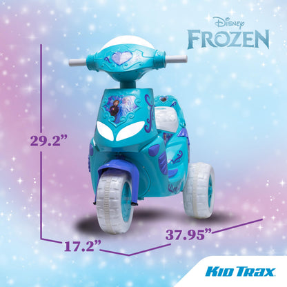 Kid Trax Disney Frozen Kids Scooter Ride On Toy, 6 Volt, Kids 3-5 Years Old, Max Weight 55 lbs, Single Rider, Battery and Charger Included, Blue