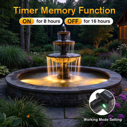 POPOSOAP LED Underwater Pond Lights 6-Head, IP68 Waterproof Pond Lights with Timer, 90° Rotatable Design & Gravity Base Fountain Lights for Pond Fountain Waterfall Aquarium Pool -P66HZ