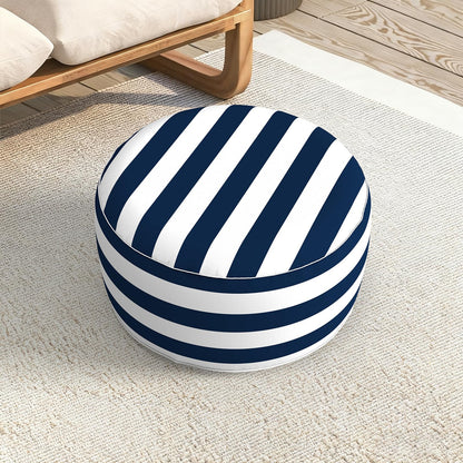 LVTXIII Indoor/Outdoor Extra Large Inflatable Ottoman Pouf D31 x H14 Inch, Round Footstool with Handle, Weather-Resistant Portable Furniture for Patio, Camping, Beach, Cabana Navy