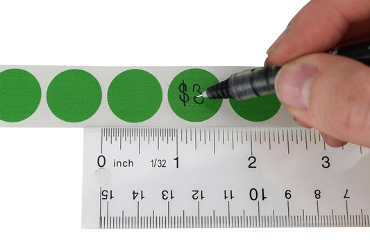 ChromaLabel 3/4 Inch Round Colored Stickers, Removable Sticky Dots Color Coding Labels, Ideal Sticker Dots for Arts and Crafts - 1000 Coding Stickers per Roll, Green