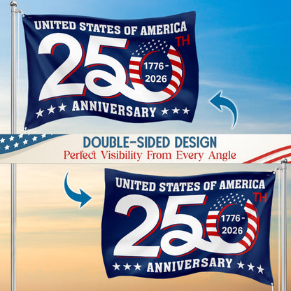 FLAGWIX American 250 Years Anniversary Flag - Polyester Double-sided Yard Flags For Outside Grommet Flag, 3x5 ft - 4th of July Decorations for Home Yard Garden Decor Banner, Gifts For Men Women