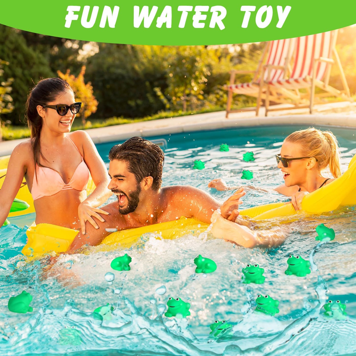 Mototo 120 PCS Rubber Frogs Little Squeaky Frogs Float Bath Toy Green Shower Swimming Bathtub Toy Easter Egg Stuffer for Hyundai Santa Cruz Jeep Game Prize Froggy Birthday Party Classroom School Decor